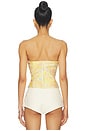 view 3 of 4 Amina Strapless Top in Yellow Floral