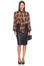 view 5 of 4 Cecile Neck Tie Shirt in Brown Check