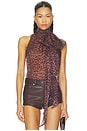 view 1 of 4 Arlette Neck Tie Printed Top in Leopard