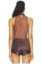 view 4 of 4 Arlette Neck Tie Printed Top in Leopard