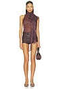 view 5 of 4 Arlette Neck Tie Printed Top in Leopard