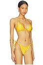 view 2 of 4 Leala Ring Detail Bikini Top in Marigold