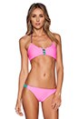 view 2 of 4 Bondi Reversible Bikini Top in Teatro & Rosa Shocking