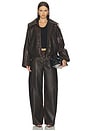 view 6 of 5 Baani Leather Jacket in Mole Brown