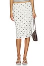 view 1 of 6 Jessika Skirt in Egret Creme Dot