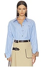 view 1 of 5 Melinda Top in Light Blue	Stripe