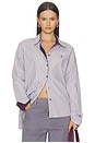 view 1 of 5 Melinda Top in Thistle Grey Stripe