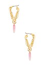 view 2 of 2 Amour Chain Drop Earrings in Rose Quartz