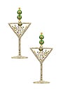 view 1 of 2 Pimento Memento Martini Earrings in Clear & Green