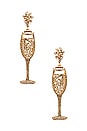 view 1 of 2 Champagne Glass Earring in Gold