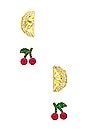 view 1 of 2 Lemon And Cherry Stud Earring Set in Multi