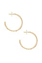 view 2 of 3 Pave Outline Hoop Earrings in Gold
