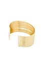 view 2 of 2 Large Layered Cuff Bracelet in Gold