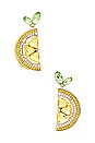 view 1 of 2 Pave Lemon Drop Earrings in Yellow