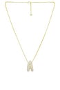 view 1 of 2 Pave Bubble Initial Necklace in Clear & Gold