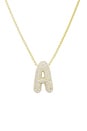 view 2 of 2 Pave Bubble Initial Necklace in Clear & Gold