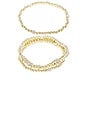 view 3 of 3 Alternating Pave Pisa Bracelet Set Of 3 in Gold