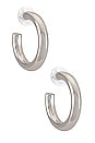 view 1 of 3 Dalilah Medium Tube Hoop Earrings in Silver