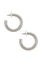 view 2 of 3 Dalilah Medium Tube Hoop Earrings in Silver