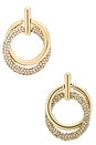 view 1 of 2 Pave Interlocked Drop Earrings in Gold