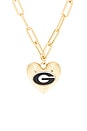 view 2 of 2 University Of Georgia Statement Heart Necklace in Black & Gold