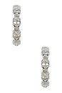 view 3 of 3 Skull Hoop Earrings in Clear & Silver