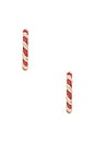 view 3 of 3 Peppermint Hoop Earrings in Red