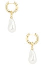 view 2 of 3 КРУПНЫЕ СЕРЬГИ СТЕЙТМЕНТ TEAGAN PEARL in Pearl