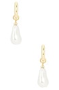 view 3 of 3 КРУПНЫЕ СЕРЬГИ СТЕЙТМЕНТ TEAGAN PEARL in Pearl