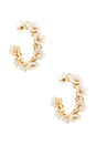 view 1 of 3 Bridal Floral Hoop Earrings in White & Gold