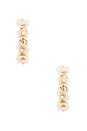 view 3 of 3 Bridal Floral Hoop Earrings in White & Gold