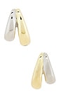 view 3 of 3 Mixed Metal Double Hoop Earrings in Gold