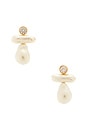 view 1 of 2 PENDIENTES LARGOS ORGANIC PEARL in Pearl