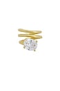 view 1 of 3 Jennifer Gold Spiral Ring in Clear