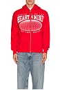 view 3 of 3 Zip Front Hoodie in Red
