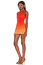 view 3 of 4 Mesh Cinch Mini Dress in Lava Flow Ombre