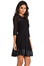 view 3 of 6 India Chiffon and Mesh Long Sleeve Dress in Black