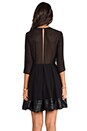view 4 of 6 India Chiffon and Mesh Long Sleeve Dress in Black
