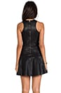 view 4 of 5 Misty Faux Leather Skater Dress in Black