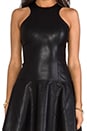 view 5 of 5 Misty Faux Leather Skater Dress in Black