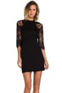 view 1 of 6 Princeton Ponte Dress w/ Lace Sleeves in Black