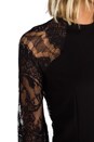view 6 of 6 Princeton Ponte Dress w/ Lace Sleeves in Black