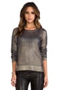 view 1 of 5 Bardot Metallic Printed Sweater in Navy/Gold in Navy & Gold