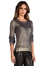 view 2 of 5 Bardot Metallic Printed Sweater in Navy/Gold in Navy & Gold