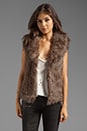 view 1 of 6 Davorah Faux Fur Vest in Taupe