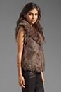 view 3 of 6 Davorah Faux Fur Vest in Taupe