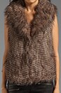 view 5 of 6 Davorah Faux Fur Vest in Taupe