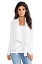 view 1 of 6 Deveena Striped Jacket in Storm Grey & White