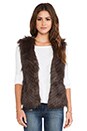 view 1 of 5 Duda Faux Fur Vest in Brown Multi