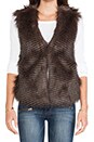 view 5 of 5 Duda Faux Fur Vest in Brown Multi